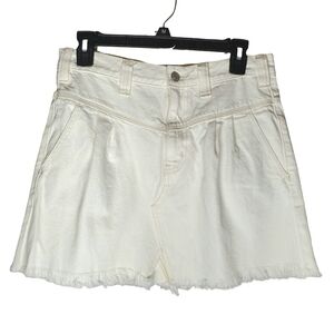 Free People We The Free White Denim Mini Skirt Womens 27 Waist 30 100% Cotton